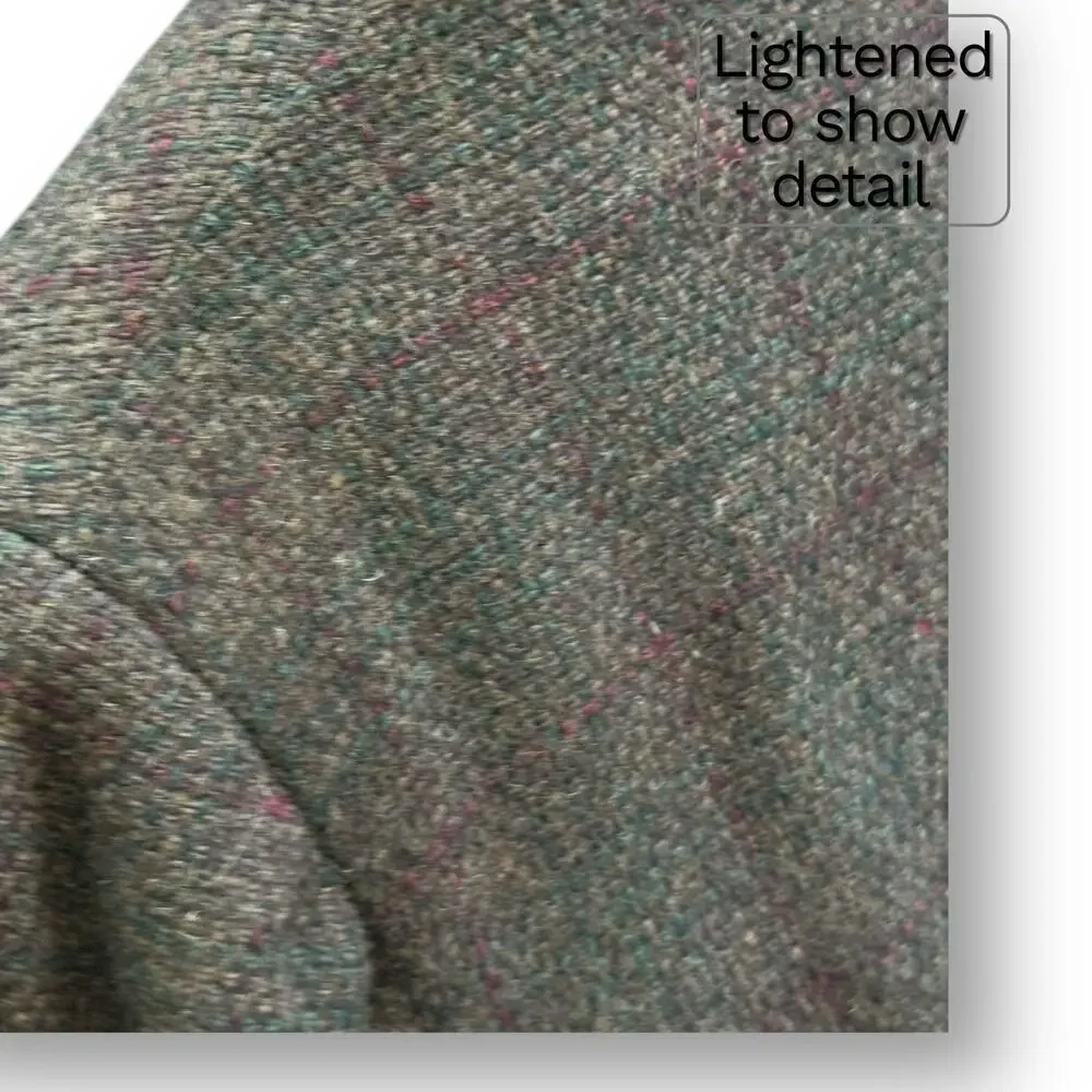 1960s Tweed Sport Coat 38R Hillary Morton ACWA Union Vintage Blazer Dark Green